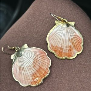Vintage Gold Vermiel Shell Earrings